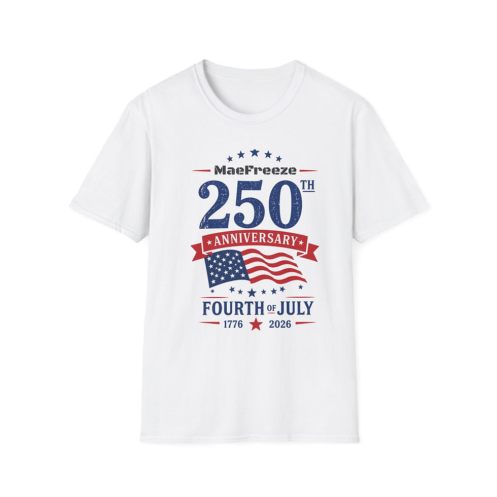 Thumbnail: 250th Anniversary T-Shirt — 'MaeFreeze' Fourth of July Patriotic Tee