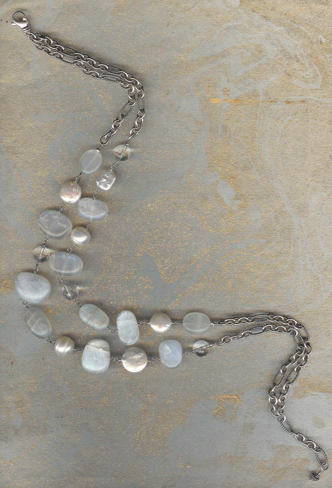 Double Strand Moonstone Necklace