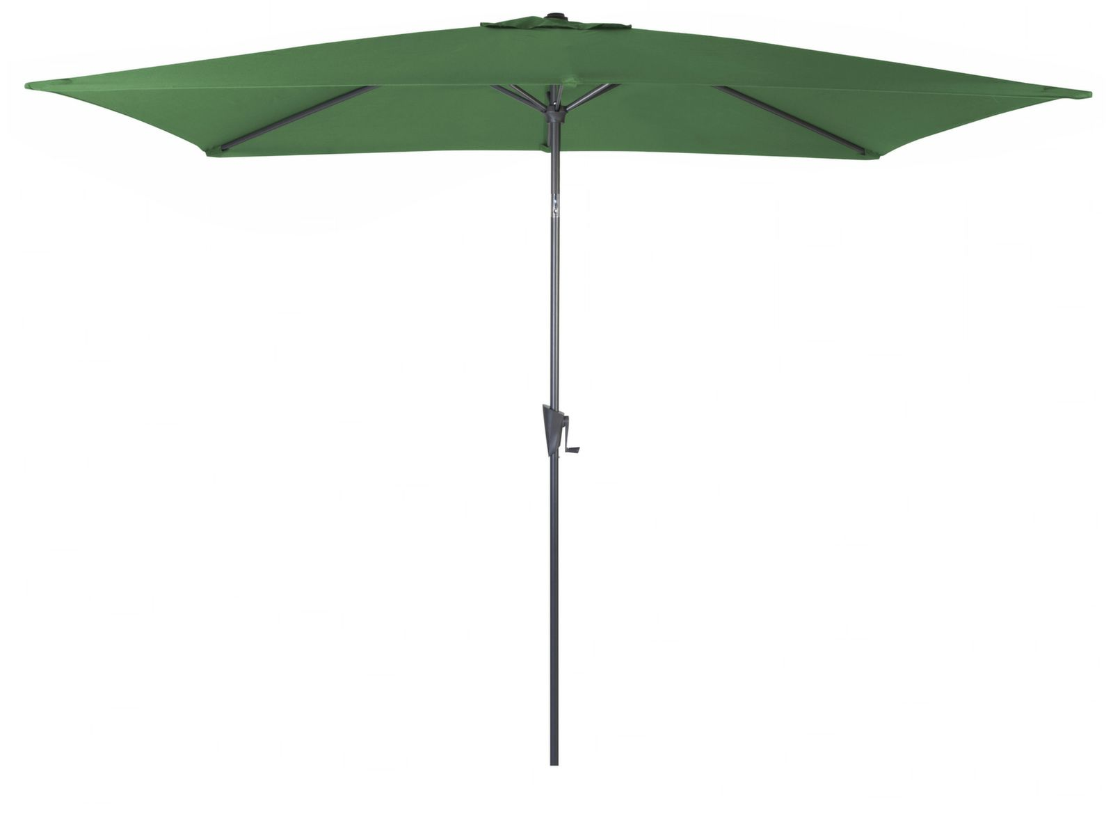 Parasol rectangulaire 2x3m Manivelle Mât en Alu - Kaki