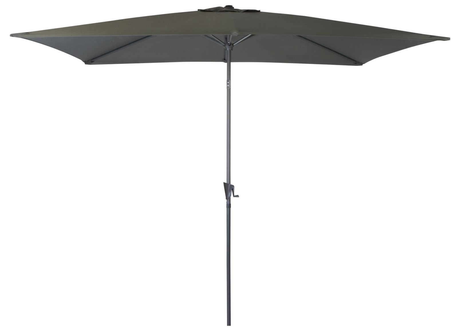 Parasol rectangulaire 2x3m Manivelle Mât en Alu - Gris