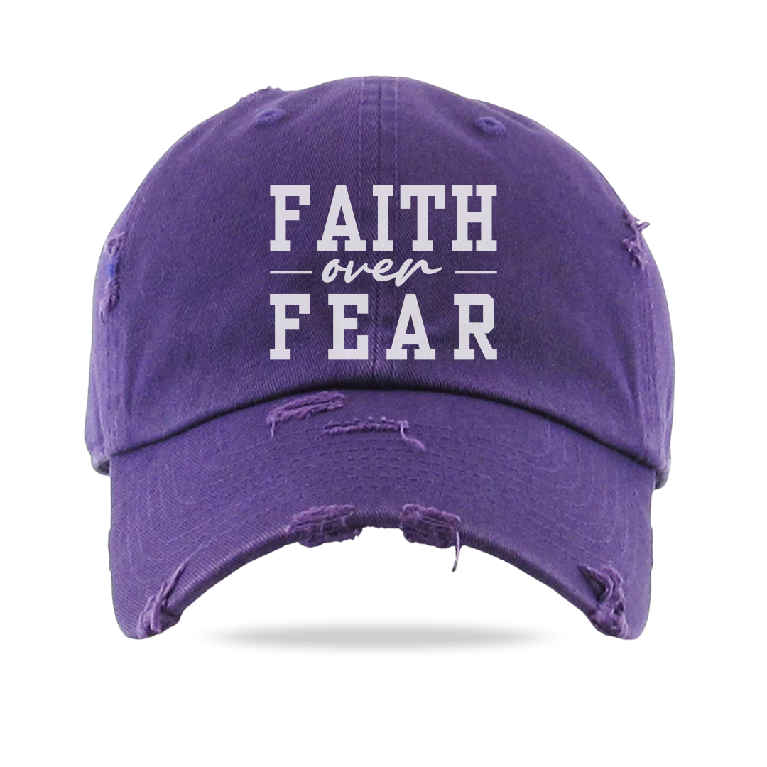 Faith Way Up Distressed Dad Hat-XO Apparel