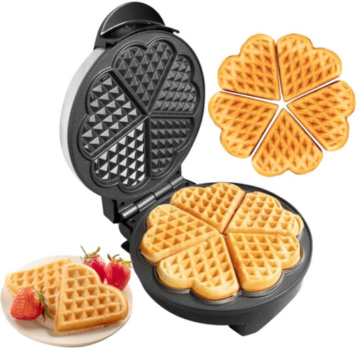Heart Waffle Maker- Non-Stick Waffle Griddle Iron with Browning Control ...