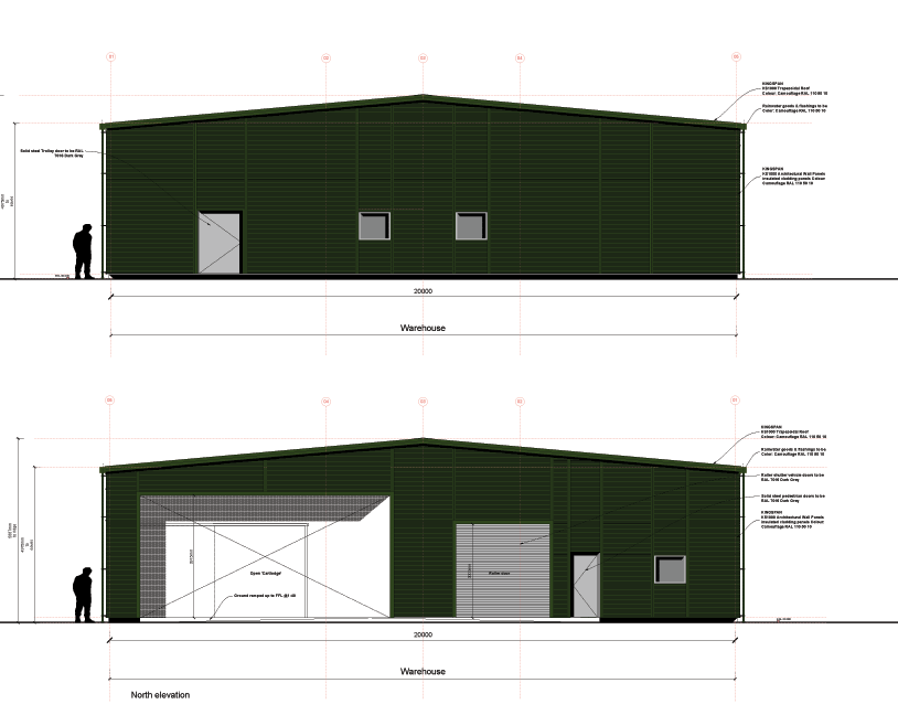 North & South elevations
