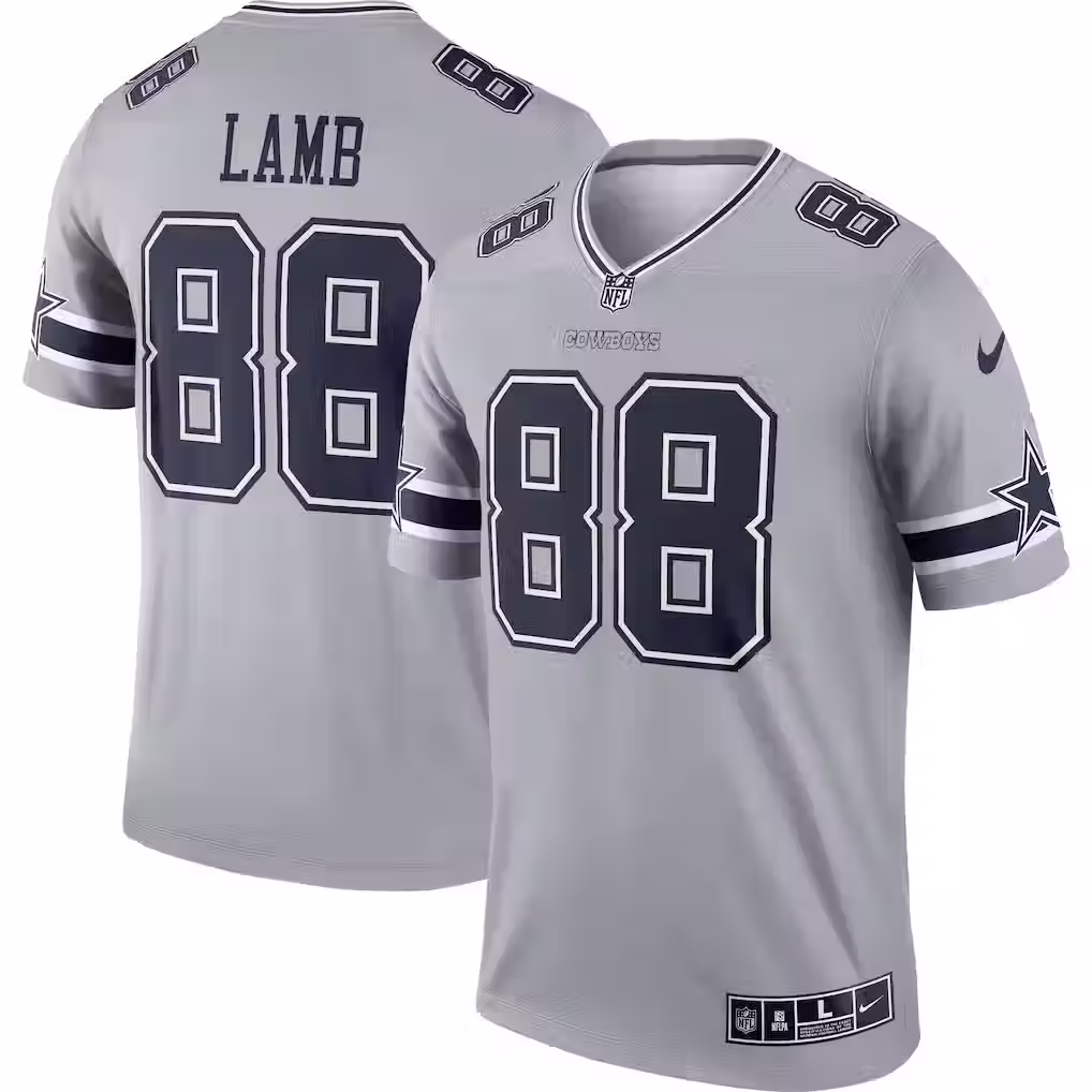 Men's Nike CeeDee Lamb Gray Dallas Cowboys Inverted Legend Player Performance