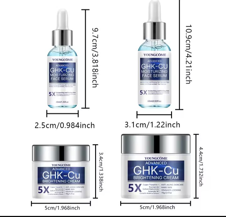 Miniatura: Kit Youngcôme GHK-Cu: Sérum e Creme anti-idade, com peptídeos, retinol e ácido h