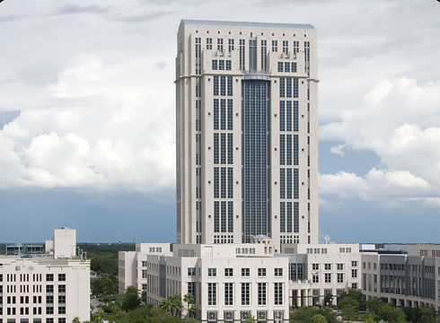 Ilustración de un edificio de tribunal que representa el tribunal sucesorio del condado de Orange, Florida