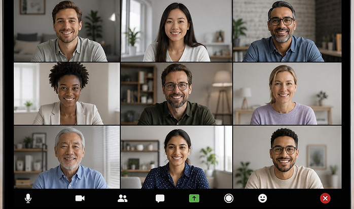 Online estate planning webinar with nine participants on a laptop screen