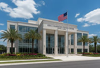 Kim C Hammond Justice Center in Bunnell Florida exterior front view of the modern courthouse building where probate cases and other court proceedings are held