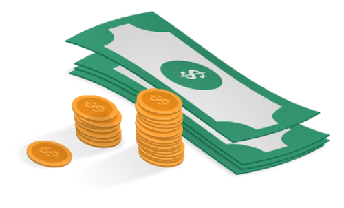 Icono de dinero y monedas