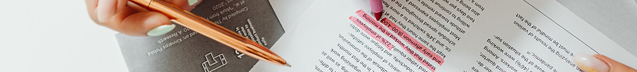Edited pages and markup representing collaborative refinement.
