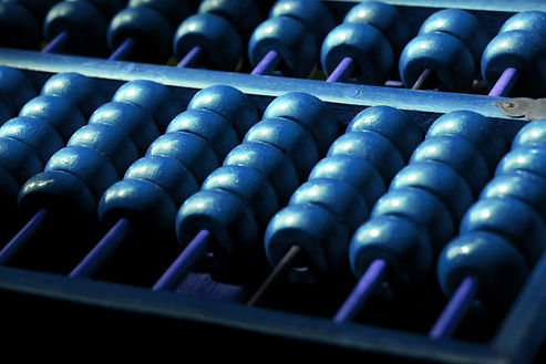 Ábaco de cuentas azules