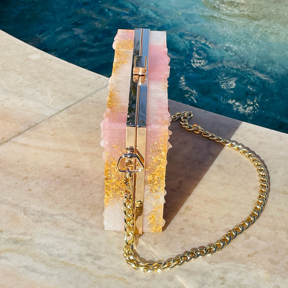 Thumbnail: Rose Quartz/Moon Stone Crystal Purse