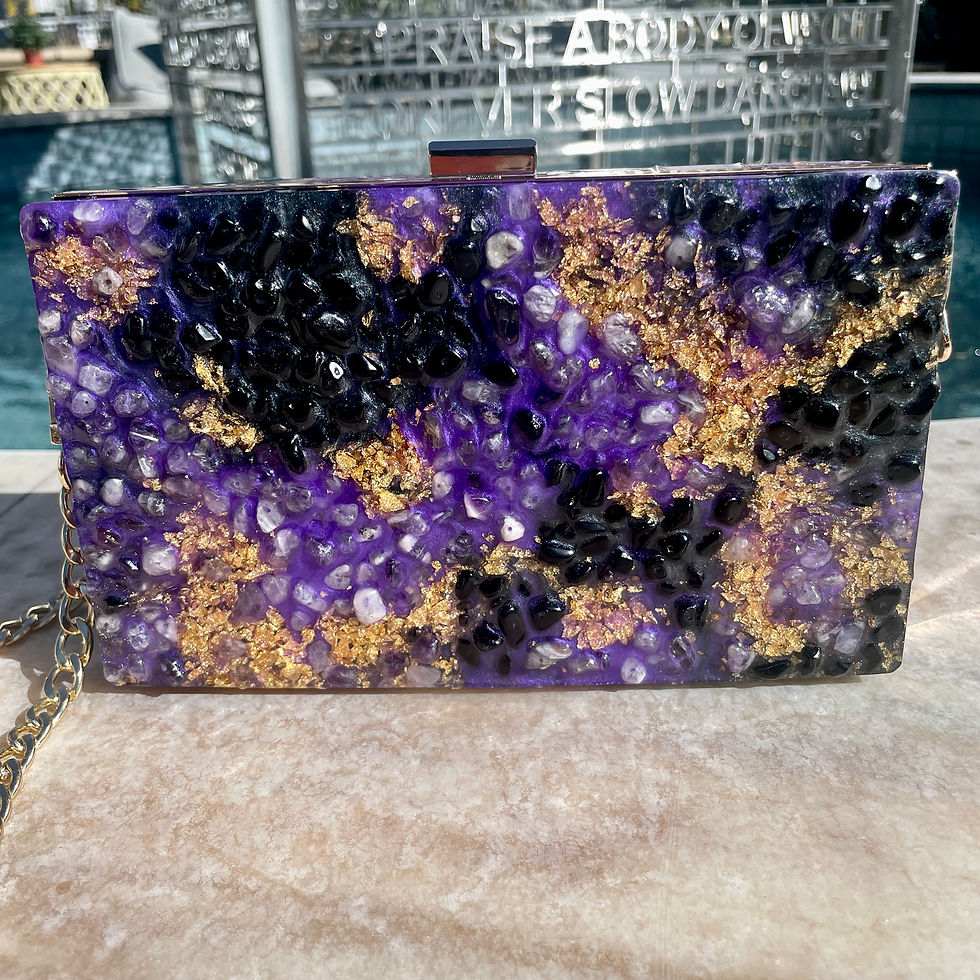 Miniatura: Amethyst & Obsidian Crystal Purse
