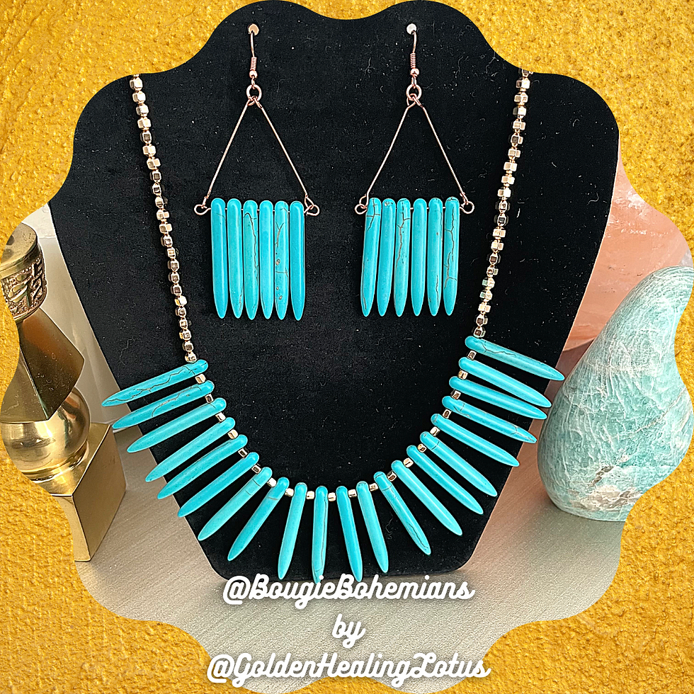 Thumbnail: Turquoise Spike Statement Necklace