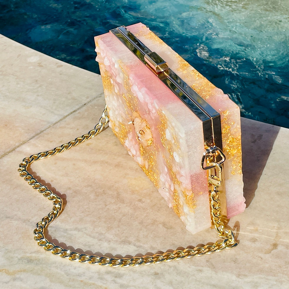 Miniature : Rose Quartz/Moon Stone Crystal Purse