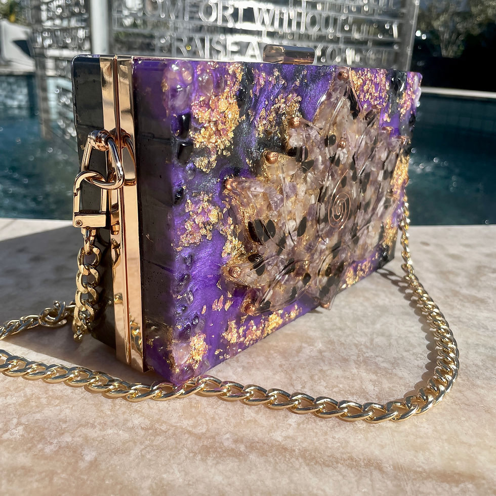 縮圖：Amethyst & Obsidian Crystal Purse