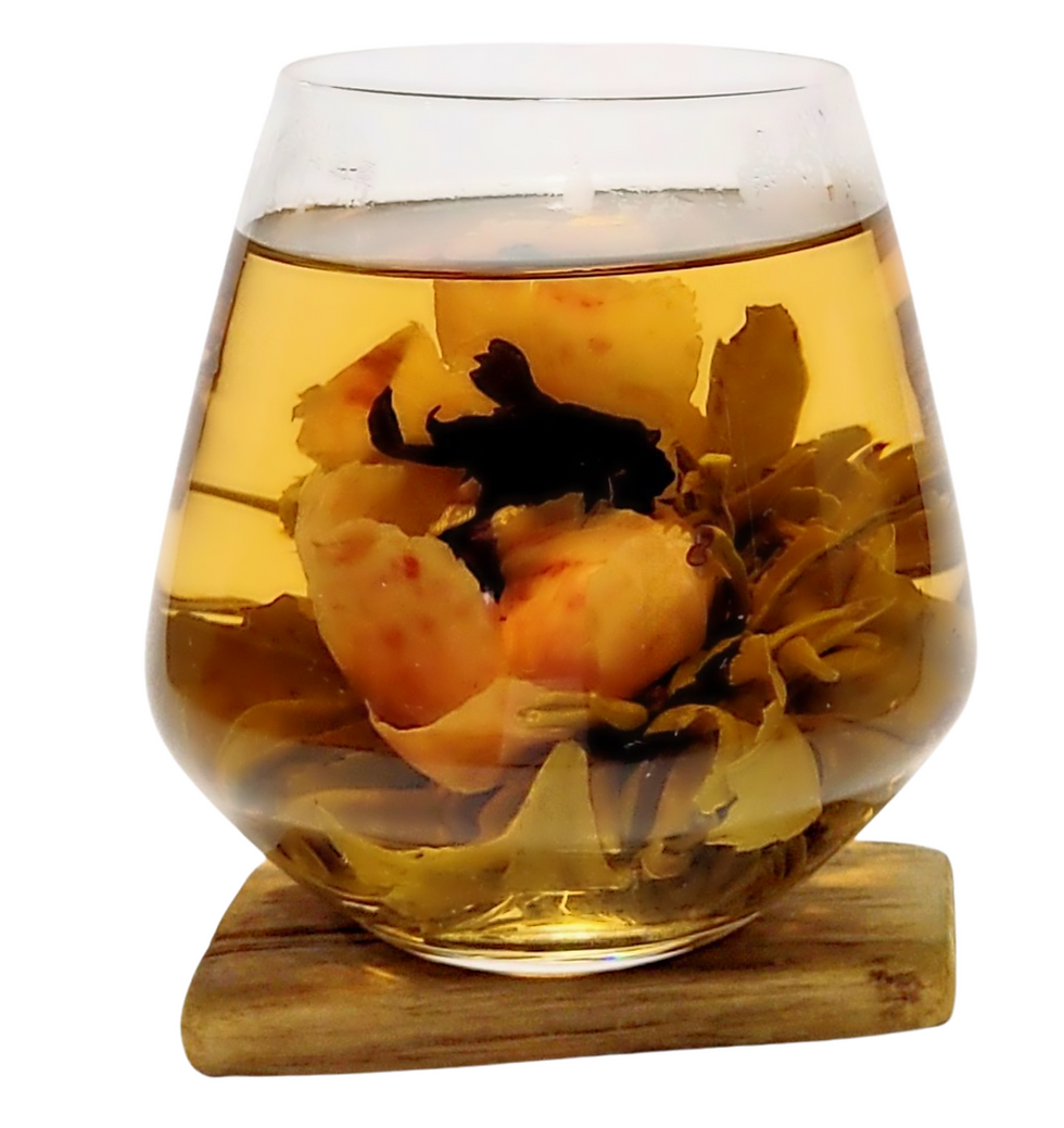 Berry with Peony Flower Blooming White Tea Ball