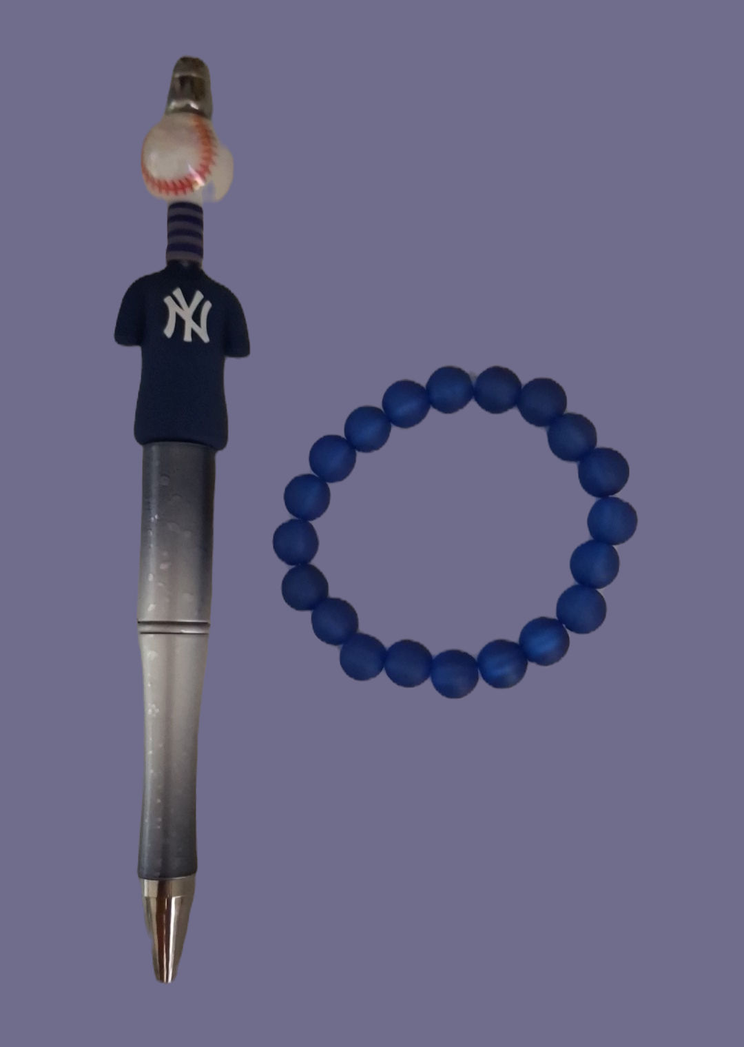 NY Baseball Pen + Bracelet