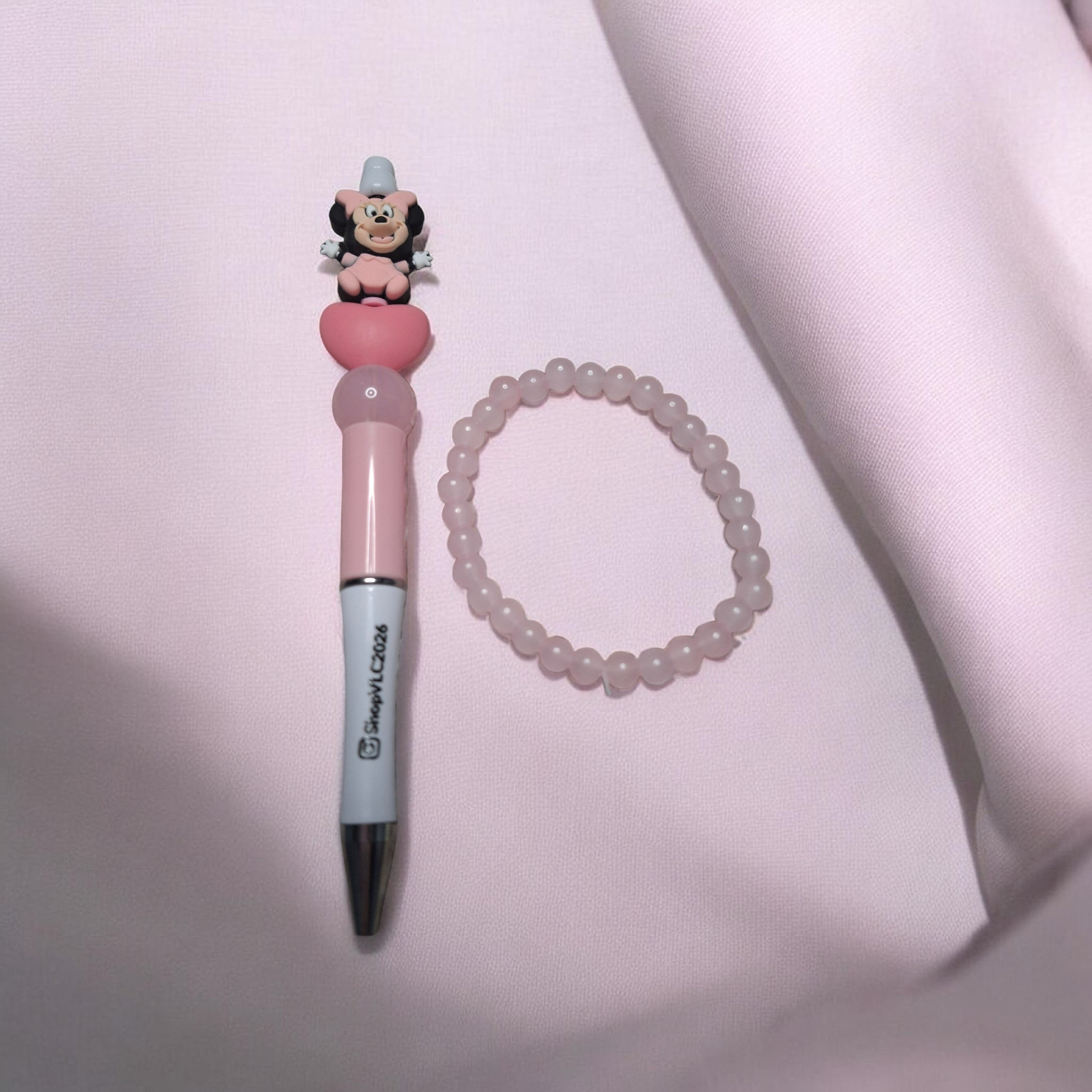 Pink Minnie Pen + Bracelet