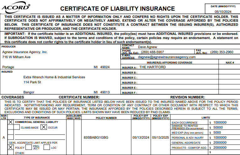 2024 Insurance Policy