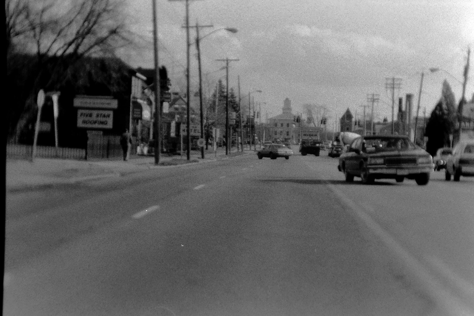 black and white traffic landscape