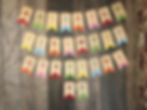 full alphabet wooden bunting with narrow felt flags