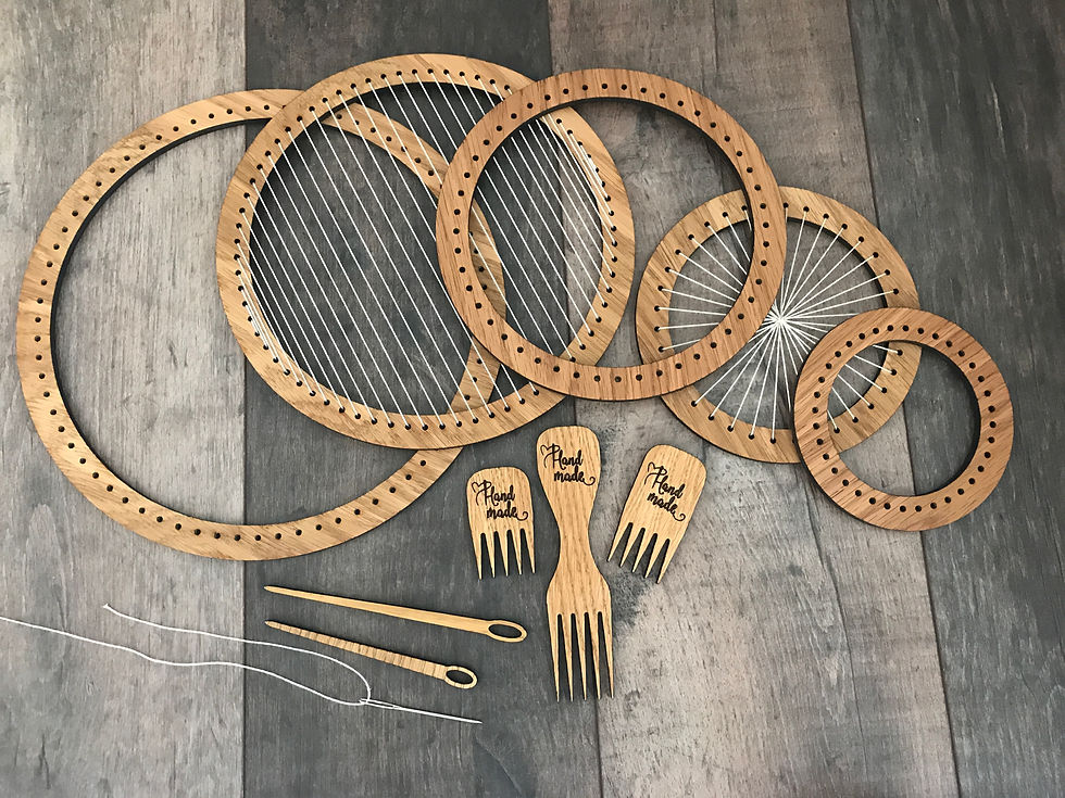 Thumbnail: Weaving Loom 5 rings set PLUS accessories, Round Circular Ring Hoop Lap