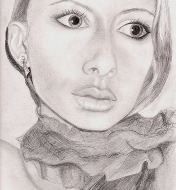 פורטרט של אישה רישום בעפרון