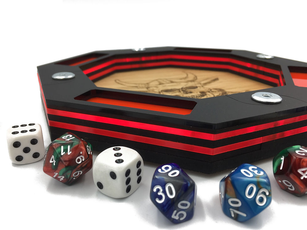 Thumbnail: THE RED VIKING SKULL DICE TRAY + FREE inlay