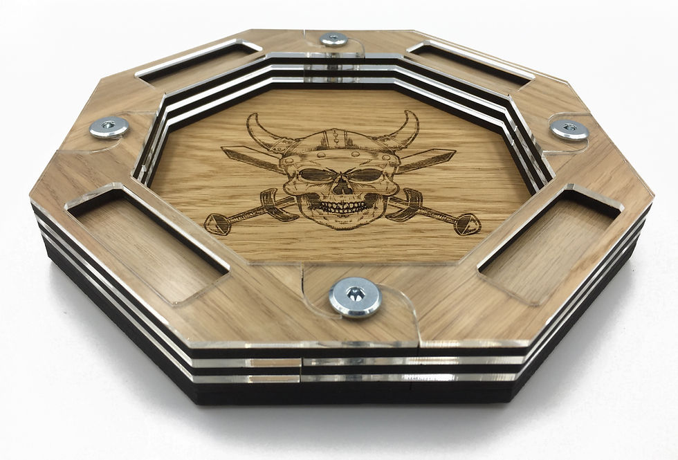 Thumbnail: THE CRYSTAL SKULL DICE TRAY IN OAK + FREE inlay