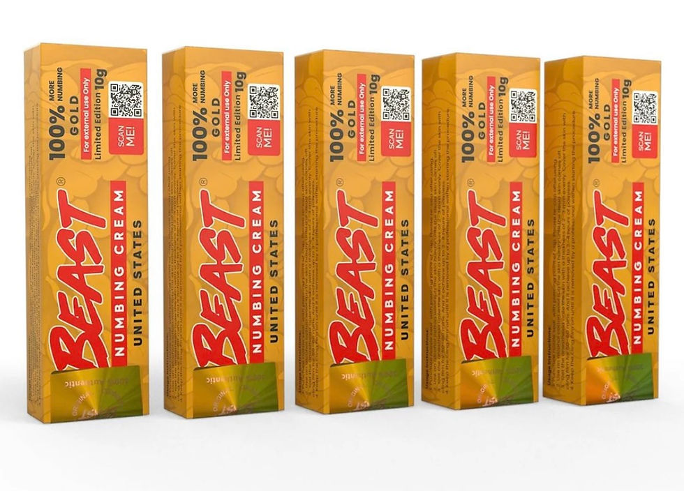 Multiple Beast Numbing Cream 100% Gold boxes, Made in United States.