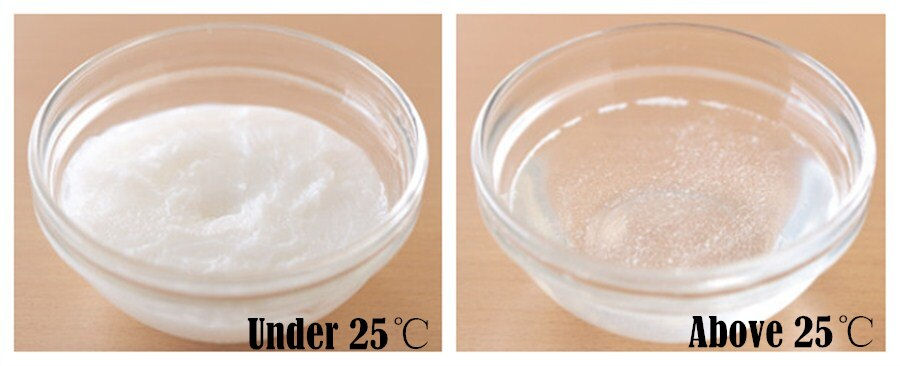 Miniatura: Two glass bowls with liquid, text under 25°C, against a wood surface.