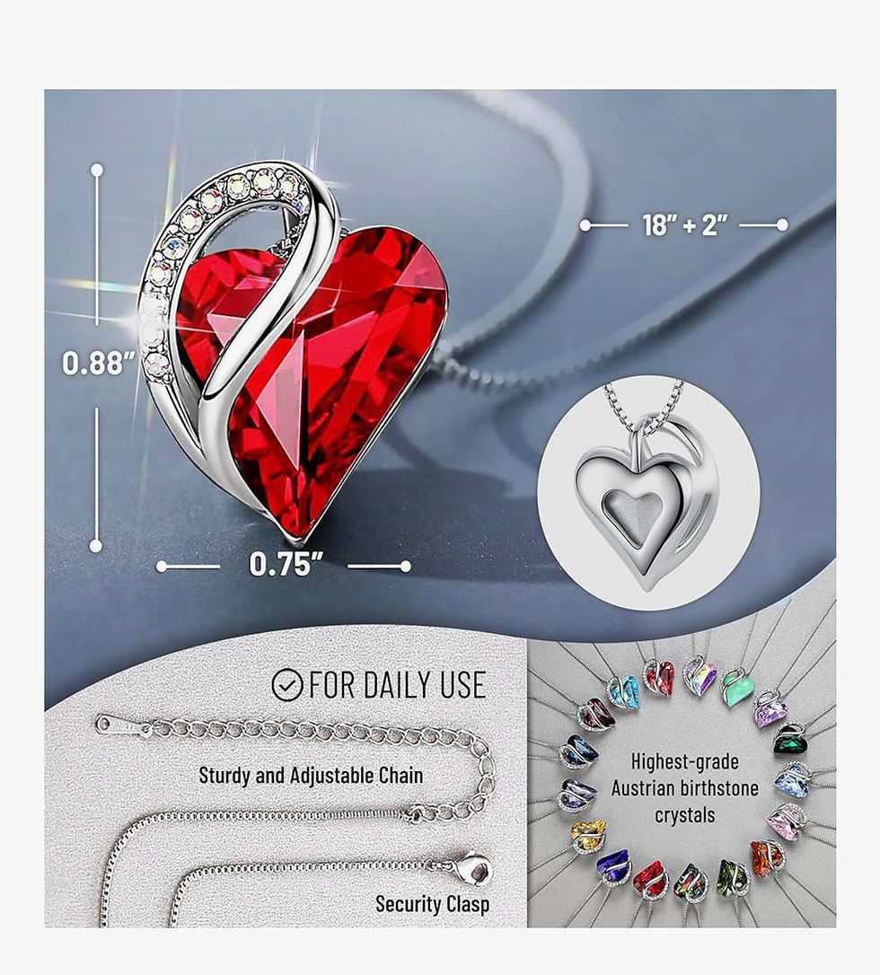 Miniatură: Red heart crystal pendant, 0.98", 0.75", "FOR DAILY USE", Austrian crystalline stones.