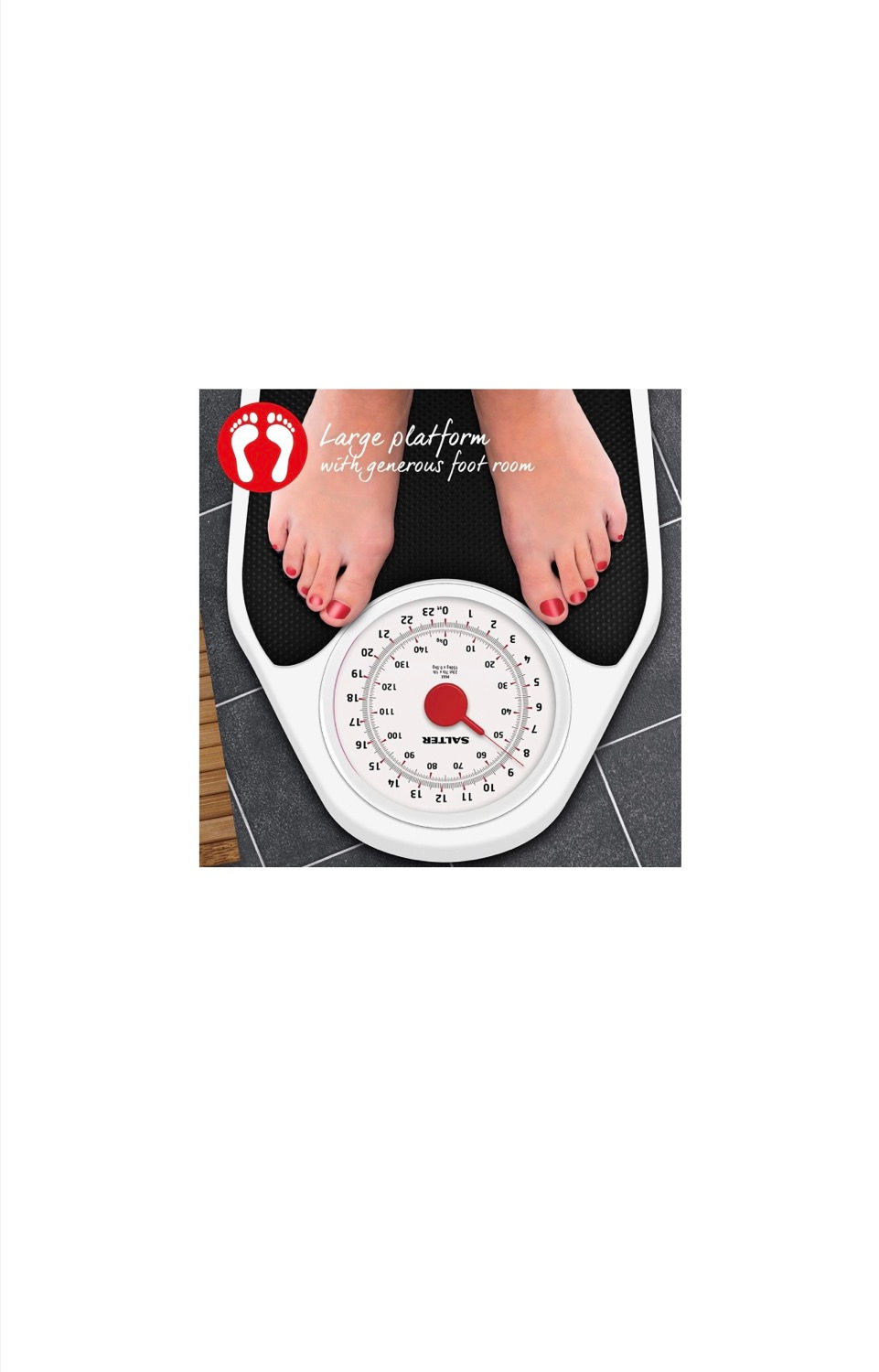 Миниатюра: Feet on a scale, measuring weight with large platform and accurate readings.