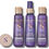 الصورة المصغرة: Sanctuary Spa products, including body lotion, shower cream and shower oil, purple bottles.