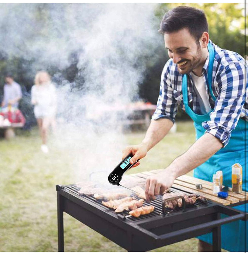 Thumbnail: DOQAUS Meat Thermometer, 3s Instant Read Food Thermometer-Backlit LCD, Foldable 
