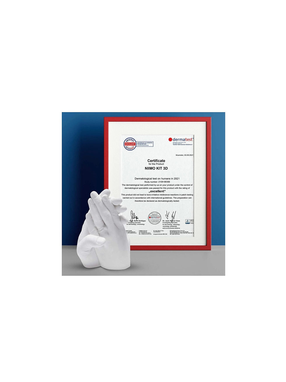 Thumbnail: White hands holding a certificate, red and white frame, on blue backdrop.