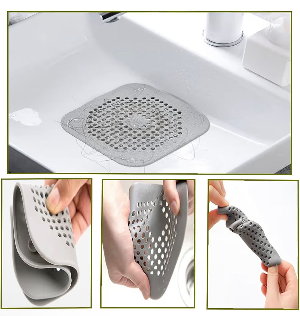 Thumbnail: 2 Pcs Silicone Drain Protector with Sucker, Sink Strainer Protector, Shower Drai