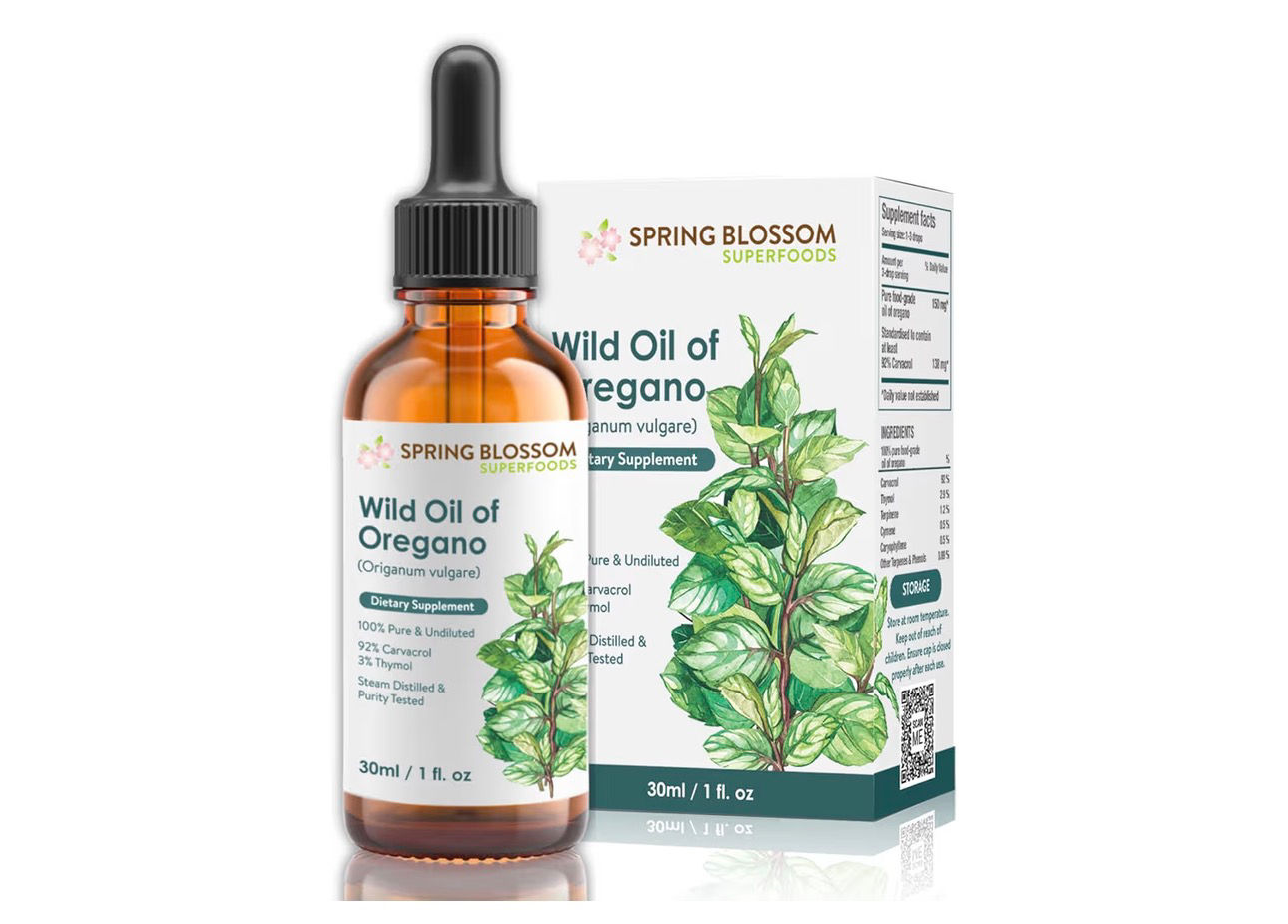 30ml Oregano Oil 100% Pure & Undiluted Min 92% Carvacrol Super-Strength Himalaya