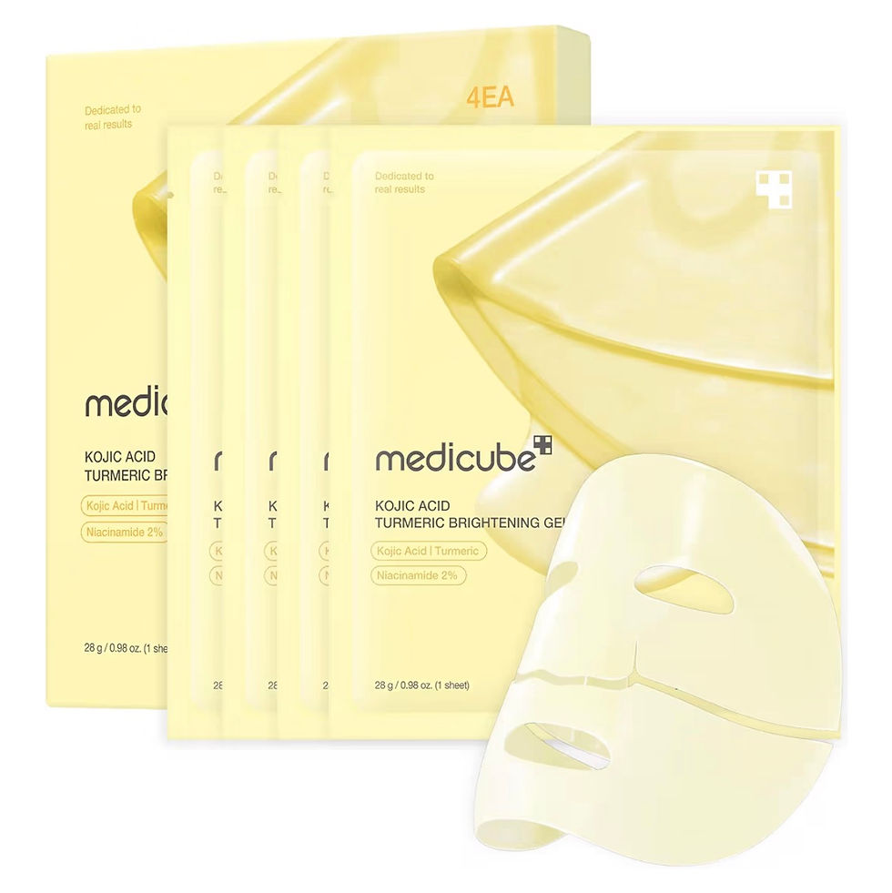 Thumbnail: Yellow Medicube AGE-R Turmeric Derma Cell sheet masks, one unfolded.
