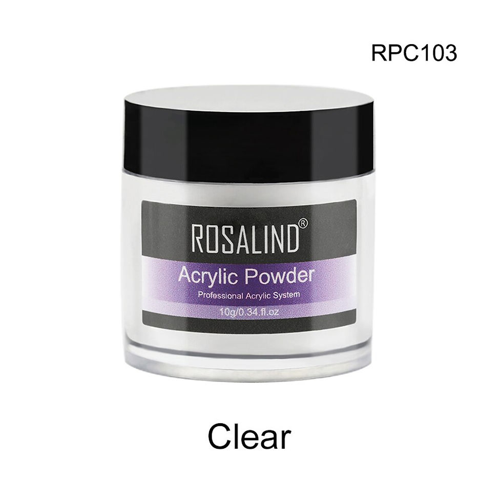 Miniaturebillede: Rosalind acrylic powder Clear, RPC103, nail art supplies product, jar with text