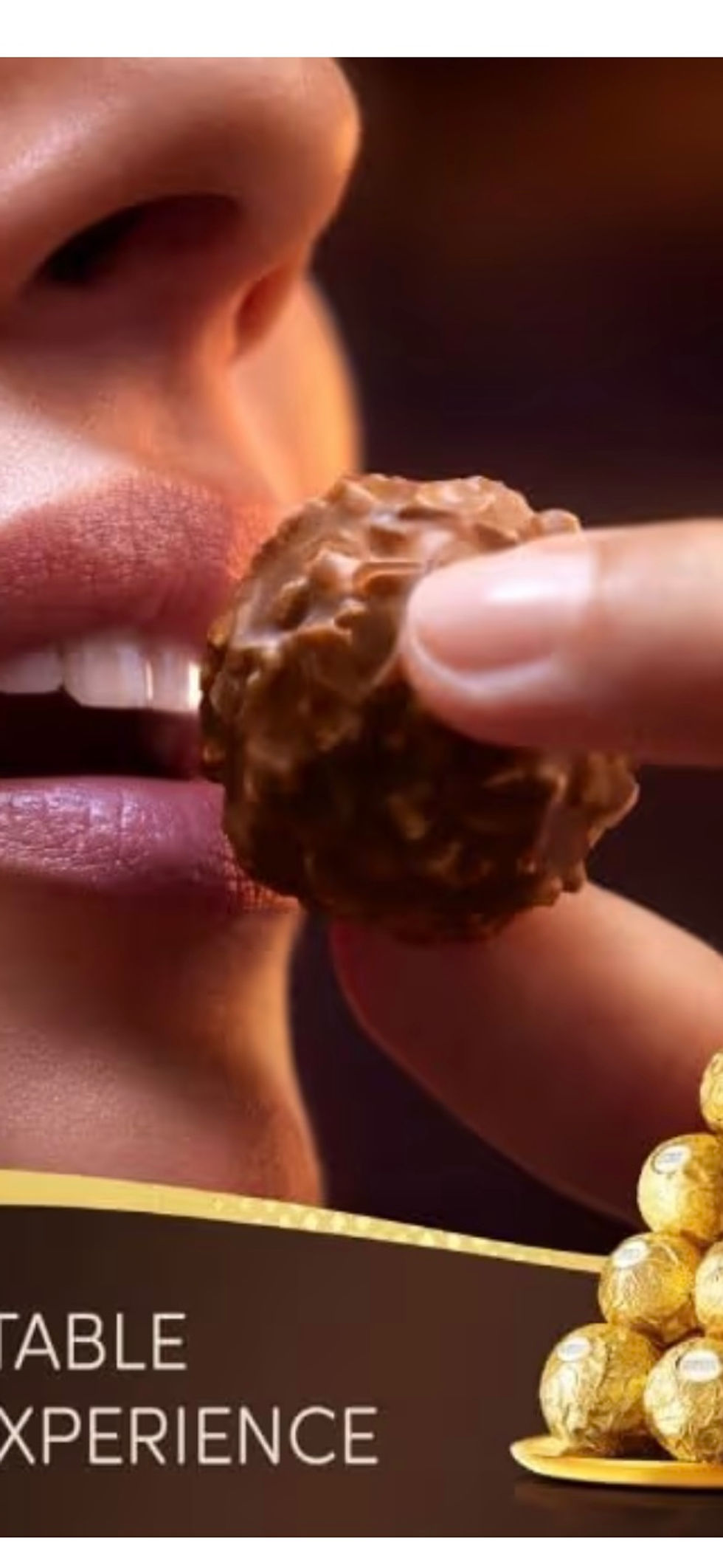 Miniaturbild: Woman eating chocolate ball, Irresistible Taste Experience, close up shot.