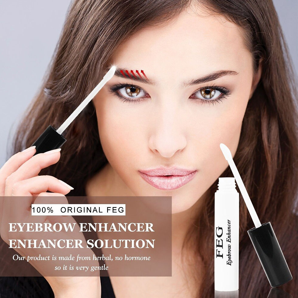 Miniatură: Woman applying eyebrow enhancer with visible text: 100% Original FEG Eyebrow Enhancer Solution