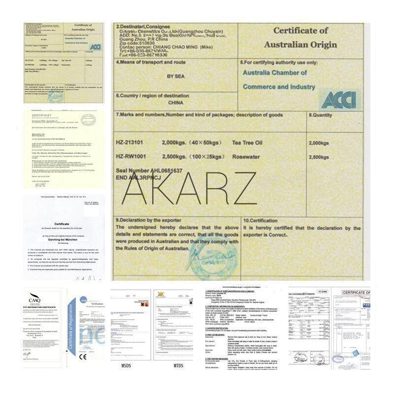 Miniaturbild: Documents including AKARZ, certificates, and details on an Australian origin product.
