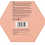 Back of a hexagon-shaped cosmetic product with text and barcode.