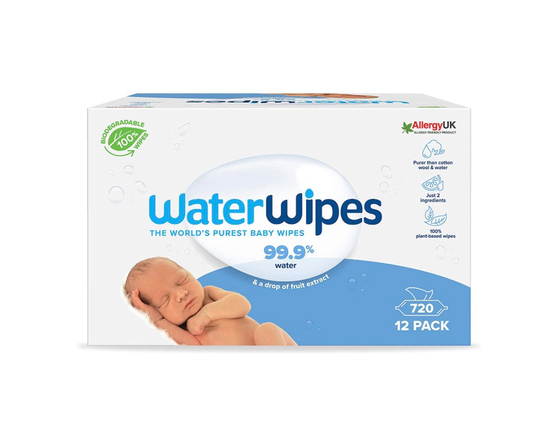 WaterWipes Baby Wipes 12x60 Pack Sensitive Newborn Biodegradable Unscented, 99.9