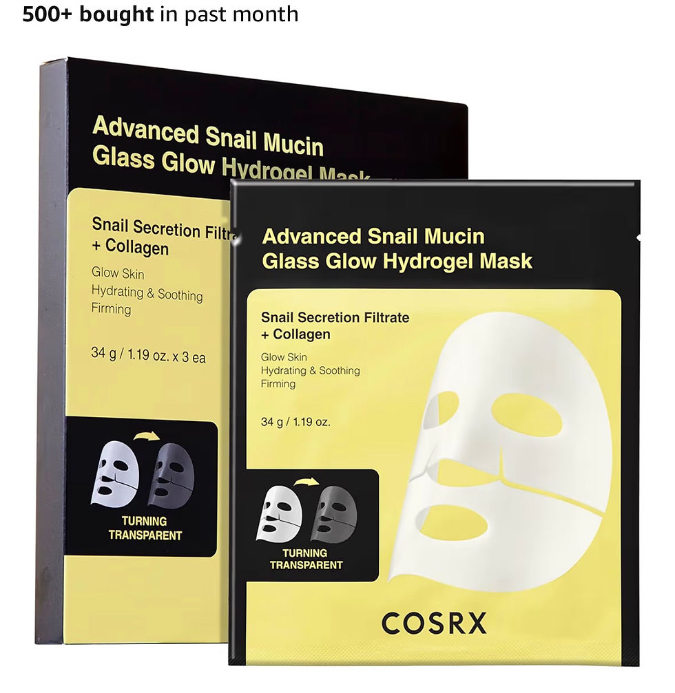 Miniaturebillede: COSRX Advanced Snail Mucin Glass Glow Hydrogel Face Masks Skincare, Collagen Mas