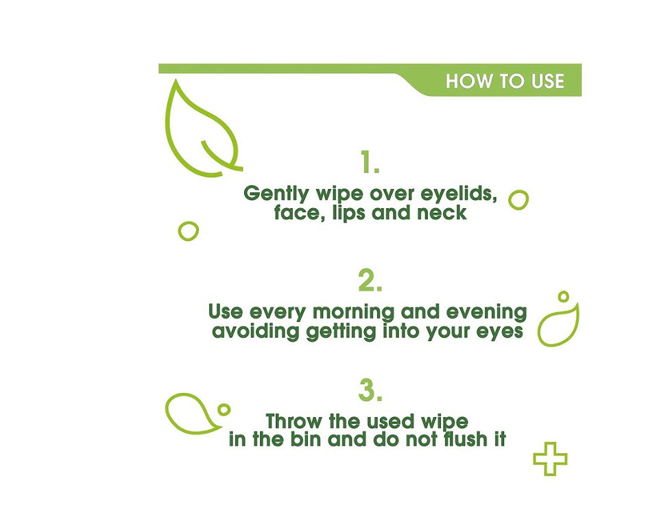 Миниатюра: Instructions: Gently wipe eyelids, face, lips, neck, use daily, discard wipe in bin.