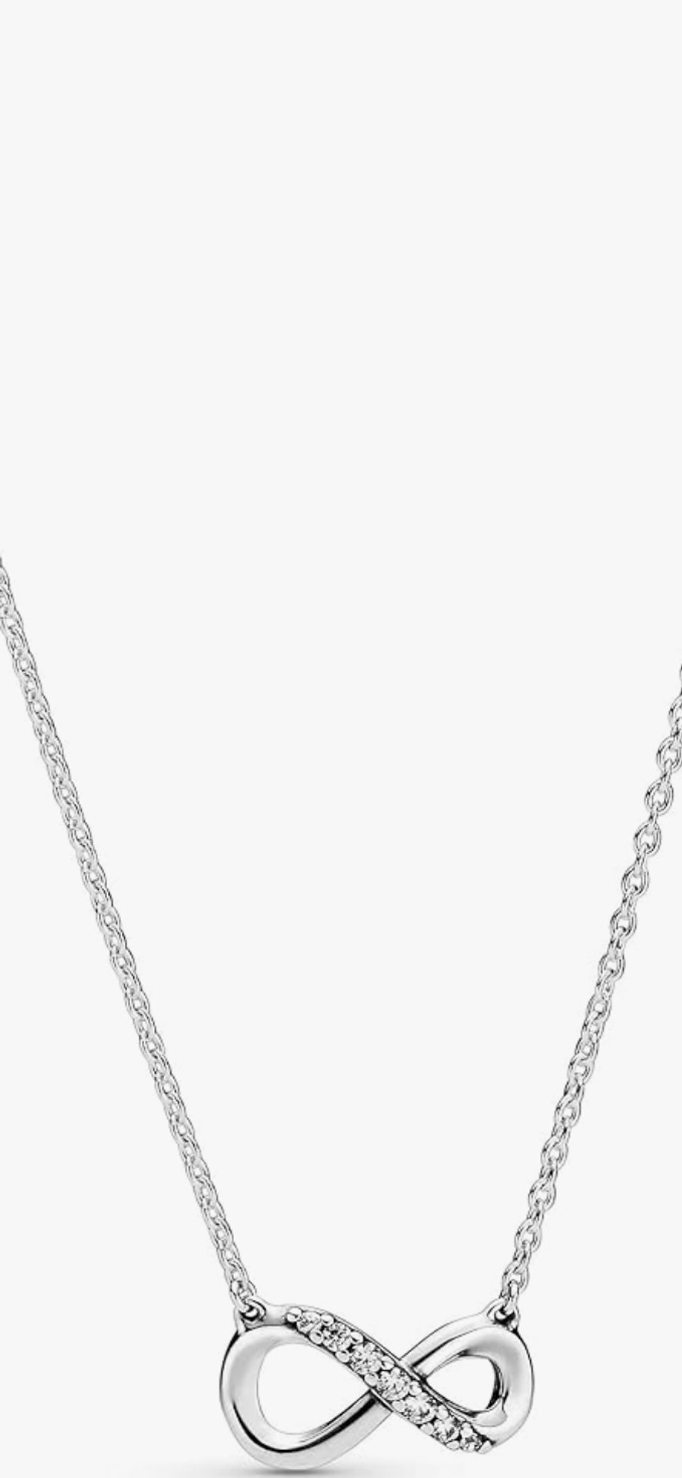 Miniatură: Silver necklace with a heart pendant displayed against a white background.