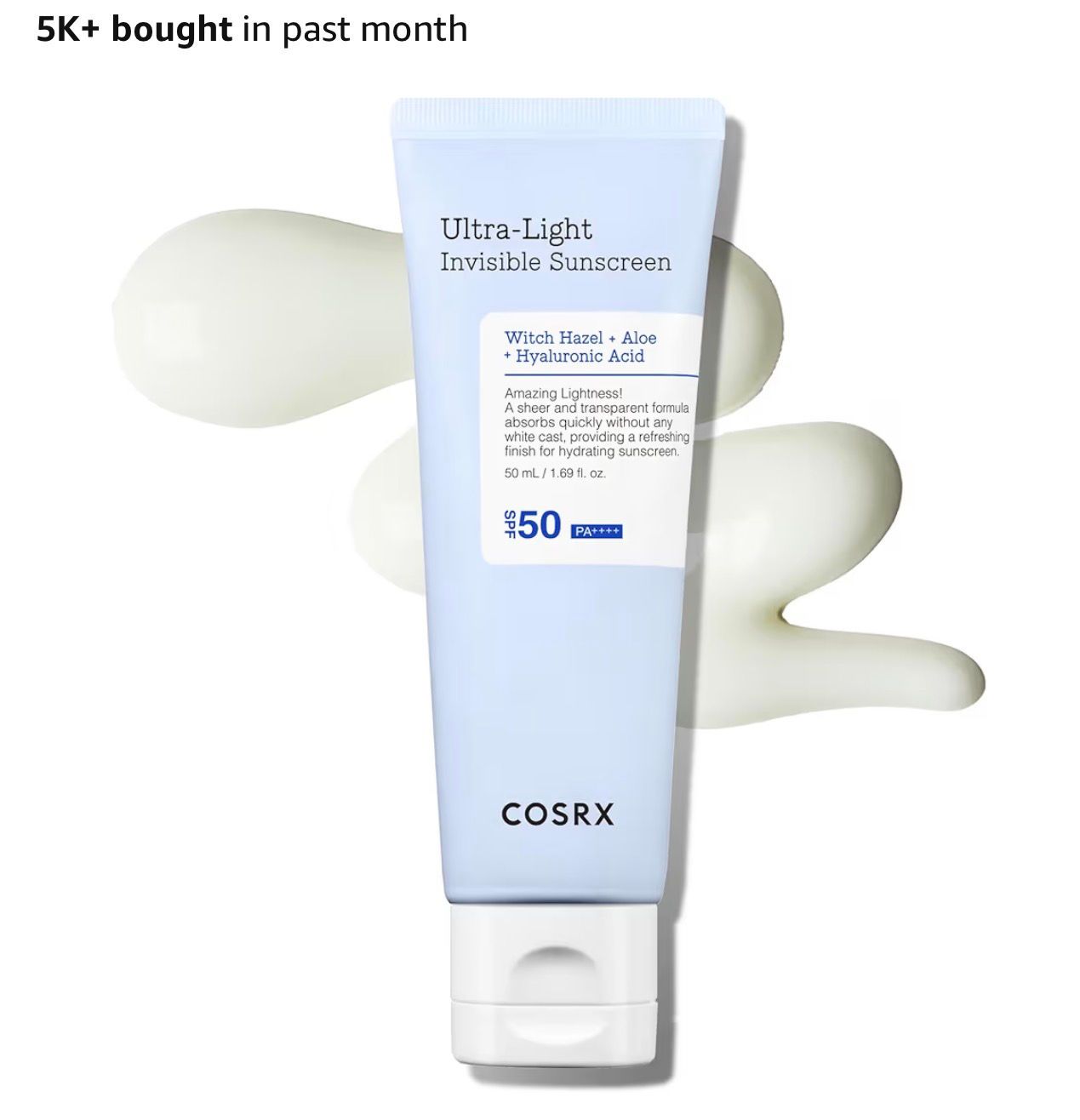 COSRX Ultra Light Invisible Sun Cream SPF 50 Transparent Sun Protection with Hya